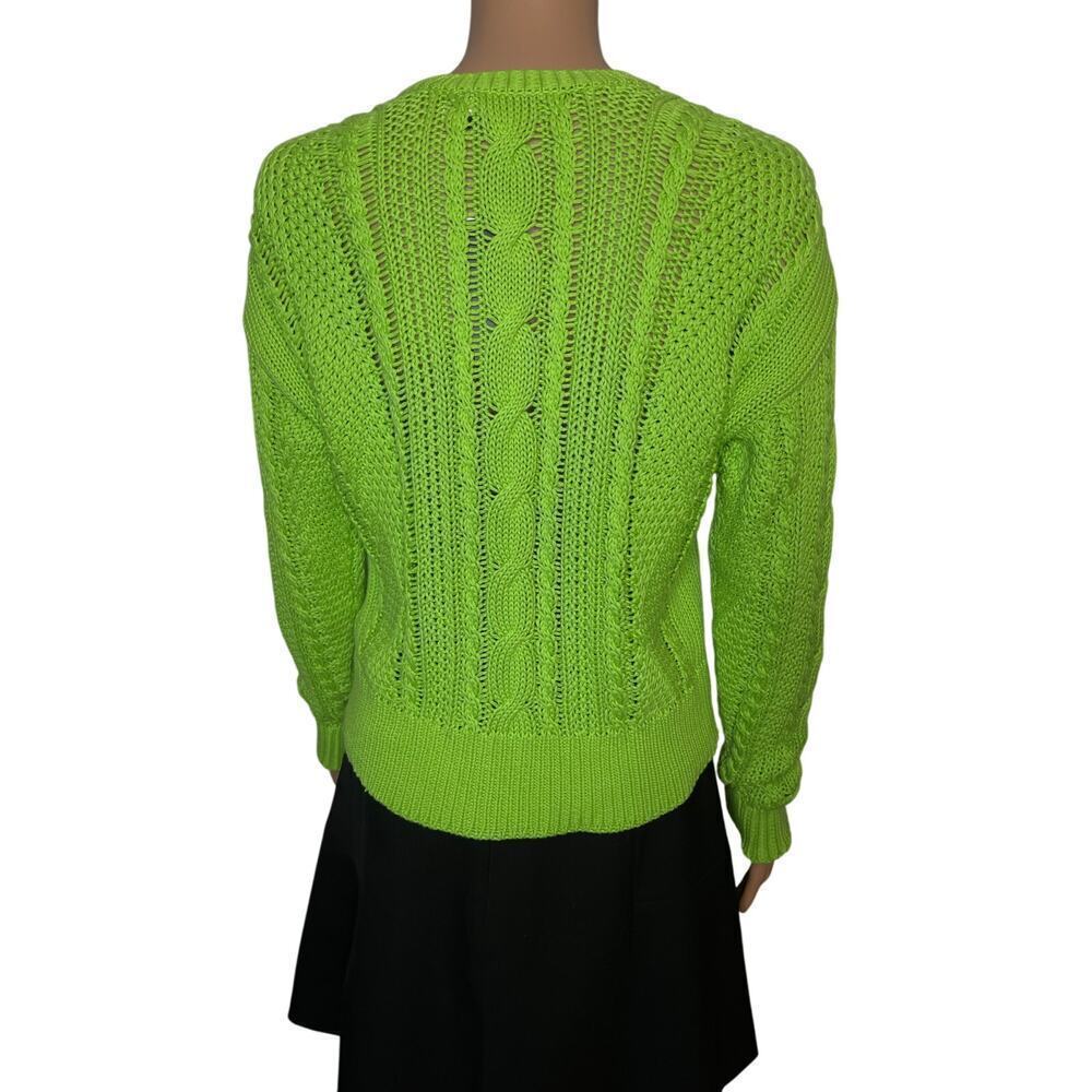 Lauren Ralph Lauren Black Label Aran knit Riviera Green Sweater size PS NWT - Picture 5 of 11